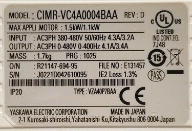 CIMR-VC4A0004BAA | Yaskawa AC Drives